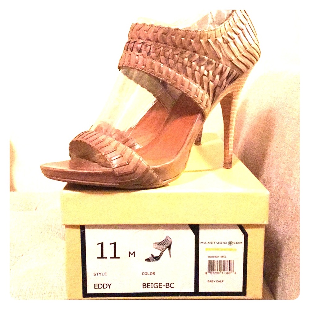 Max Studio Beige “Eddy” Stiletto Sandals